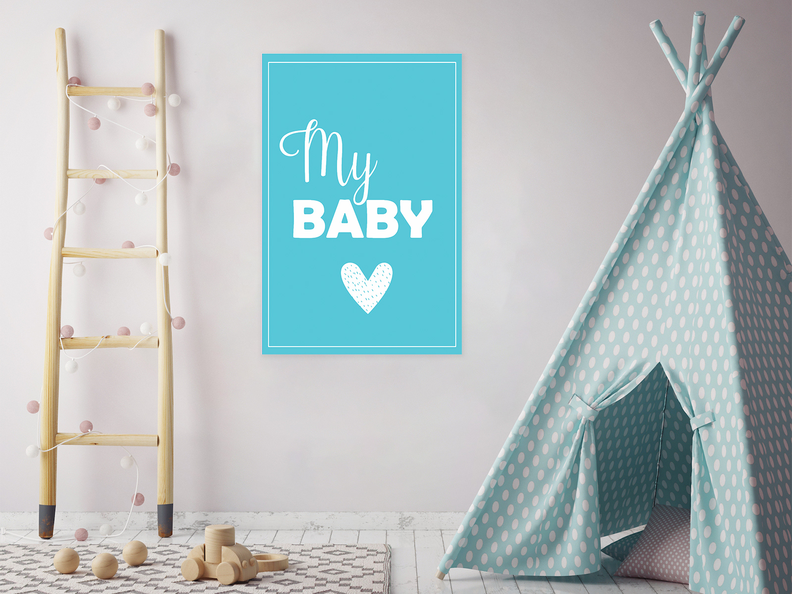Awkward Styles My Baby Poster Wall Art Kids Room Wall Decor Blue Poster Baby Room Decor Gifts for Kids Baby Boys Room Printed Art Picture Newborn Baby Room Poster Wall Decor Mother Quotes Poster Art - image 2 of 3