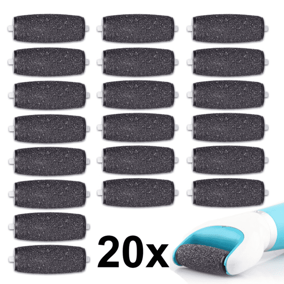 20 Pieces Extra Coarse Replacement Roller Refill Heads Compatible with Amope Pedi Refills Electronic Foot File
