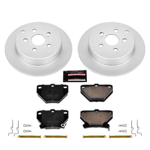 PowerStop Rear Geomet Coated Brake Rotor and Pad Kit Fits: PONTIAC TOYOTA Select Models CRK2318