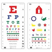 Snellen EFP & Kindergarten Color Distance Vision Eye Chart 20 Feet 22 x 11 Inch