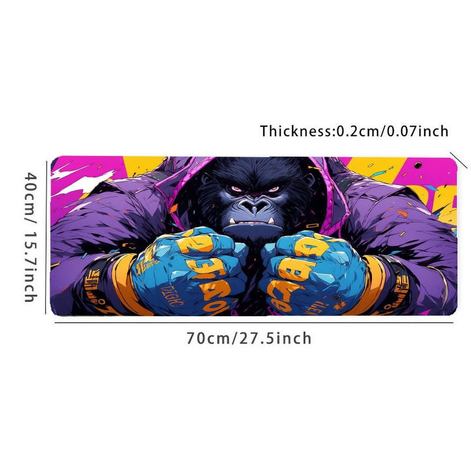 1pc Cartoon Gorilla Large Gaming Mousepad Computer HD Keyboard Pad Mouse Mat Desk Mats Natural Rubber Anti-Slip Office Mouse Pad Desk Accessories