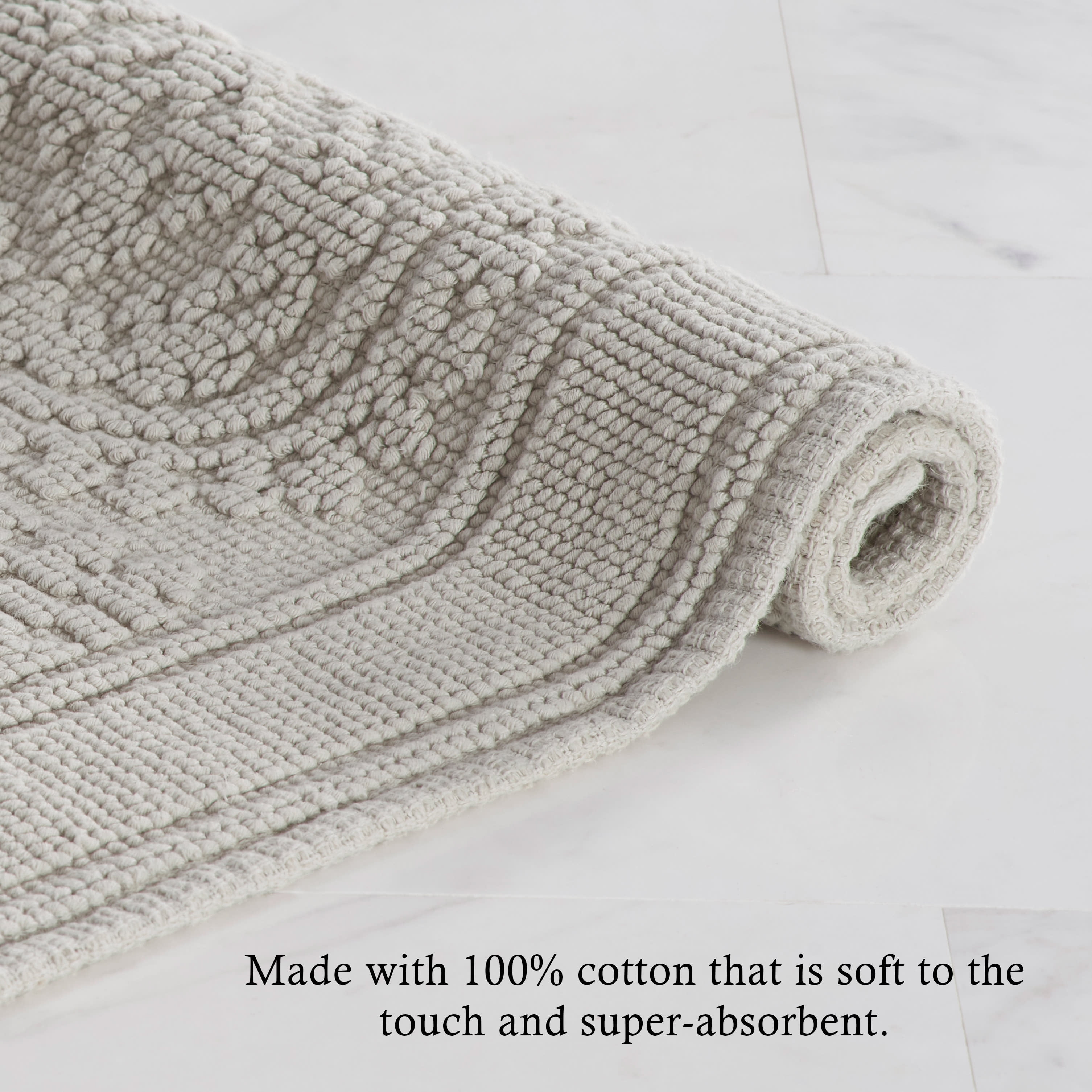 Light Grey, Medallion, 2-Piece Bath Rug Set, Jean Pierre