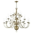thumbnail image 2 of Livex Lighting Williamsburgh 20 Light Foyer Chandelier in Antique Brass, 2 of 8