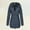 Navy Blue, variant on Women's Solid Color Casual Warm Padded Jacket Long Slim Fit Nylon Spandex Jacket