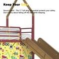 thumbnail image 5 of Bellemave Twin Loft Bed with Slide, Metal Junior House Bed with Curtain Set, Low Loft Beds Frame with Pennant Banner Flag and Star Stickers（Gold+Red）, 5 of 9