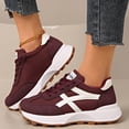 thumbnail image 3 of Rokment Running Walking Shoes for Women Fashion Skateboard Sneakers Spring Fall Comfortable Casual Suede Platform Jogging Chunky Tennis Non Slip Work Footwear Red Size 6.5, 3 of 7