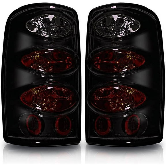 Halogen Black/Smoke Lens Tail Lights Pair Set for 2000-2006 Chevrolet Suburban/Tahoe and GMC Yukon
