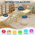 thumbnail image 3 of COZONY 4-in-1 Wooden  Triangle Set for Toddlers 1-3. Indoor Climbing Toys with Ramp. Arch & Ladder, 3 of 8