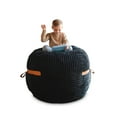 thumbnail image 2 of Big Joe Fuf 4Ft Foam Bean Bag Chair with Removable Cover for Kids, Teens, Black Licorice, Corded Plush, 4 foot Large Reading and Gaming Seat, 2 of 6