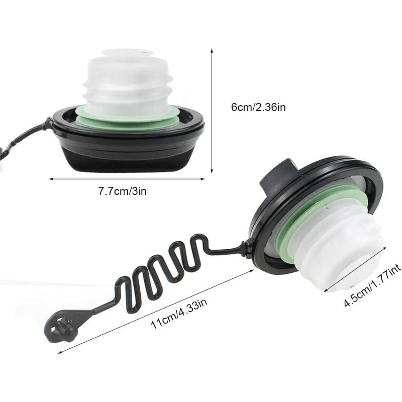 Fuel Tank Gas Cap Replacement For 2005-2007 Ford Mustang - Part #6R3Z9030A, Black/White