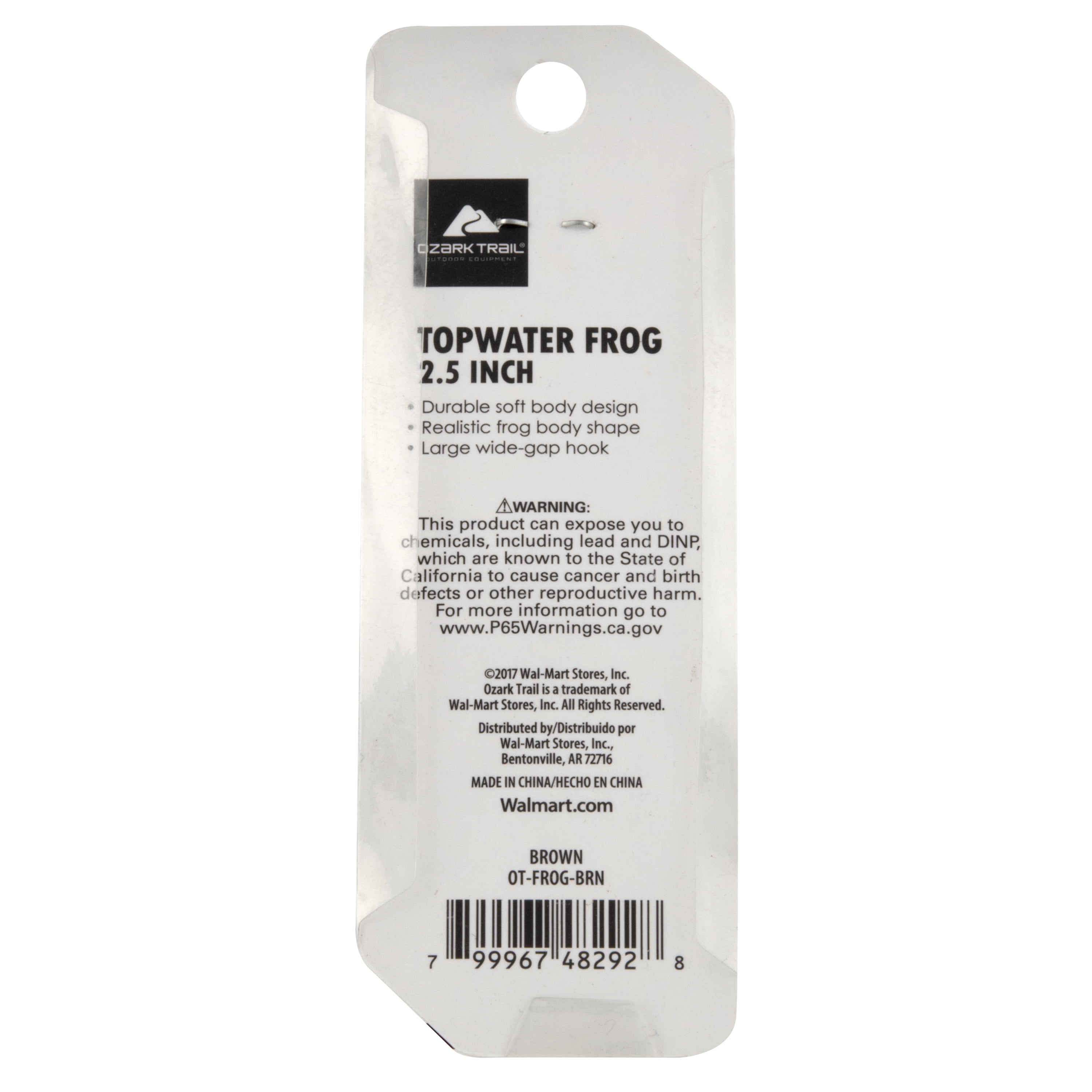 Ozark Trail 2.5" Topwater Frog Fishing Lure - Brown