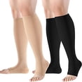 thumbnail image 6 of Knee High Flexible Compression Sox S/M/L/XL/XXL Open Toe Running Compression Socks Compress Socks Compression Socks Sports Compression Socks BLACK XXL, 6 of 8