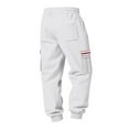 thumbnail image 3 of Ceisia Men Solid Color Loose Casual Pants Elastic Waist Drawstring Sports Gift Work Trousers, 3 of 9
