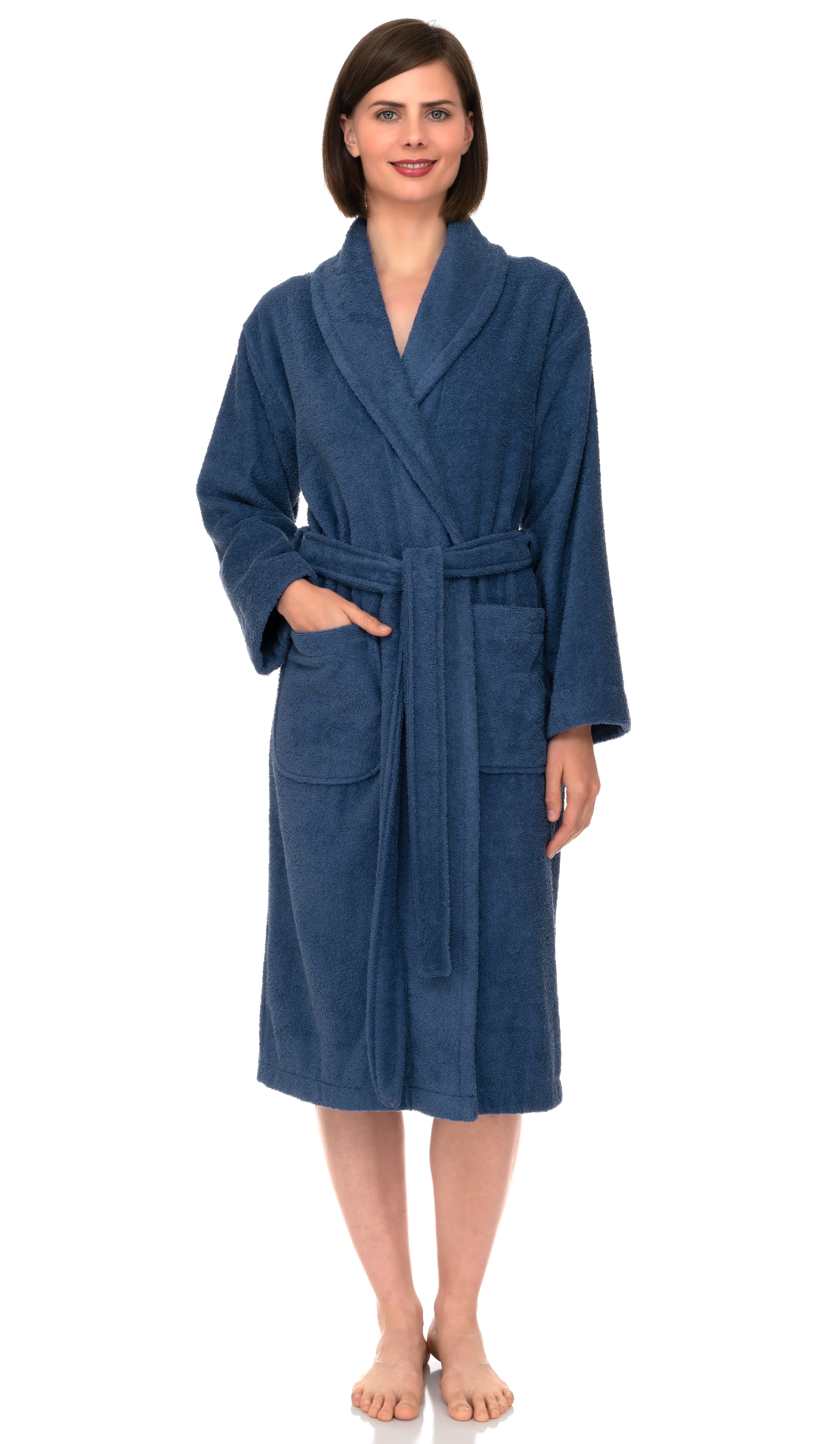 Towelselections Womens Robe Turkish Cotton Terry Shawl Bathrobe X Largexx Large Bijou Blue 