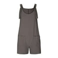 thumbnail image 3 of Ruyang Short Linen Overall for Teen Girls Adjusted Strap Sleeveless Wide Leg Short Jumpsuit Summer Romper Kids Casual Overall, 3 of 5