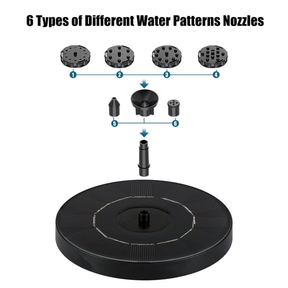 Fountain,Solar- Pump Solar Pump With 6 Nozzles Free Water Pump Nozzles Free Water Samll Pond 1.4w Fish Samll Bath Pool Fish With 6 Nozzles Pump With 6 Pool Fish Dsfen