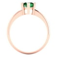 thumbnail image 4 of Solitaire Engagement Ring for Women - 1.5ct Simulated Emerald in 18K Rose Gold Promise Ring, 4 of 6