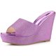 thumbnail image 1 of Sandalias de cuña sin cordones Allegra K Brillo Plataforma Púrpura 40, 1 of 6