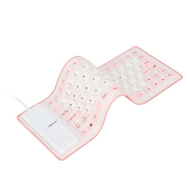 Clavier en Silicone Conception Entièrement Scellée Léger Portable Clavier Oll Up Clavier en Caoutchouc Silencieux Doux Confortable Clavier Filaire USB en Silicone pour PC