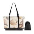 thumbnail image 7 of FORMRS Canvas Laptop Tote Bag for Women with 15.6" Computer Compartments Shoulder Handbag, Beige Watercolor Seashells, 7 of 7