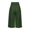 thumbnail image 6 of Manxivoo Women's High Waist Cotton Linen Casual Sports Pants Three Quarter Elastic Waist, 6 of 6
