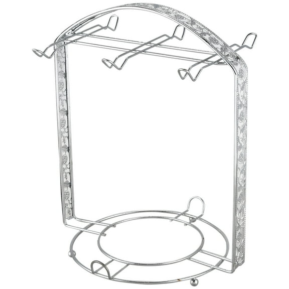 Silver Plating Coffee Cup Hob Cup Dish Rack Can Hang Most 6 Cups and Saucers Metal Stand Holder