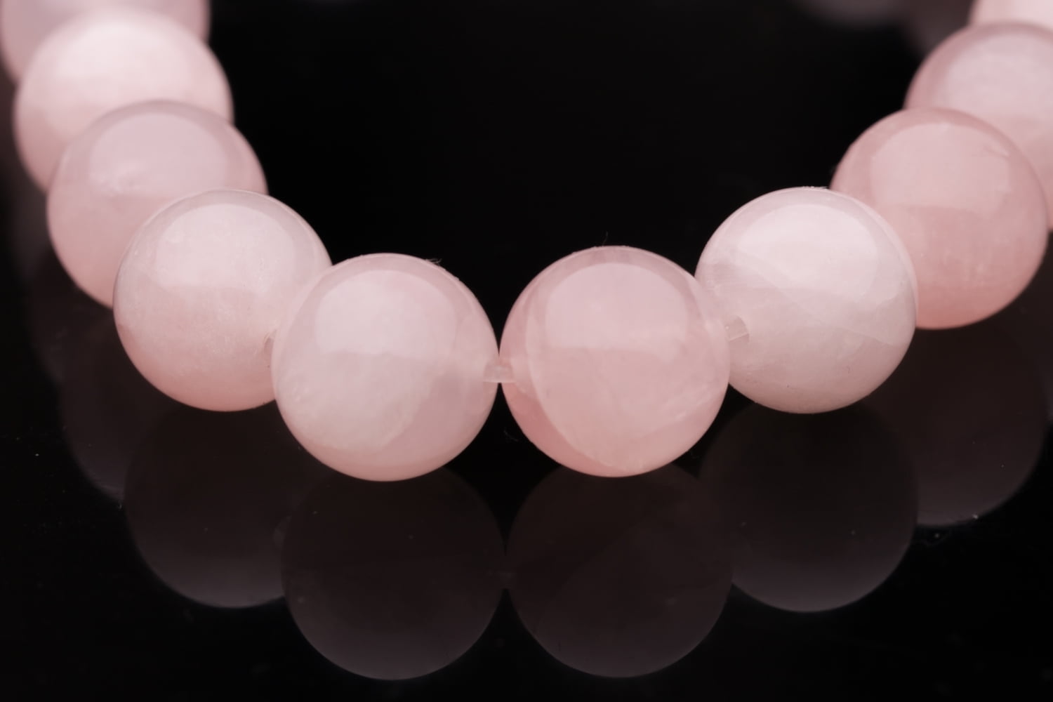 Round Shaped Rose Quartz Crystal Beads Semi Precious Gemstones Size