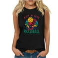 thumbnail image 1 of Débardeur pour Femmes Mode Décontractée Blouses Imprimées Baseball Col Rond T-Shirt Sans Manches, 1 of 4
