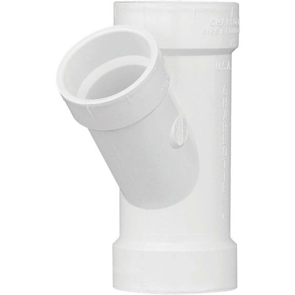 Charlotte Pipe Reducing Wye Pvc Dwv 2 " X 2 " X 1-1/2 " 45 Deg. Schedule 40