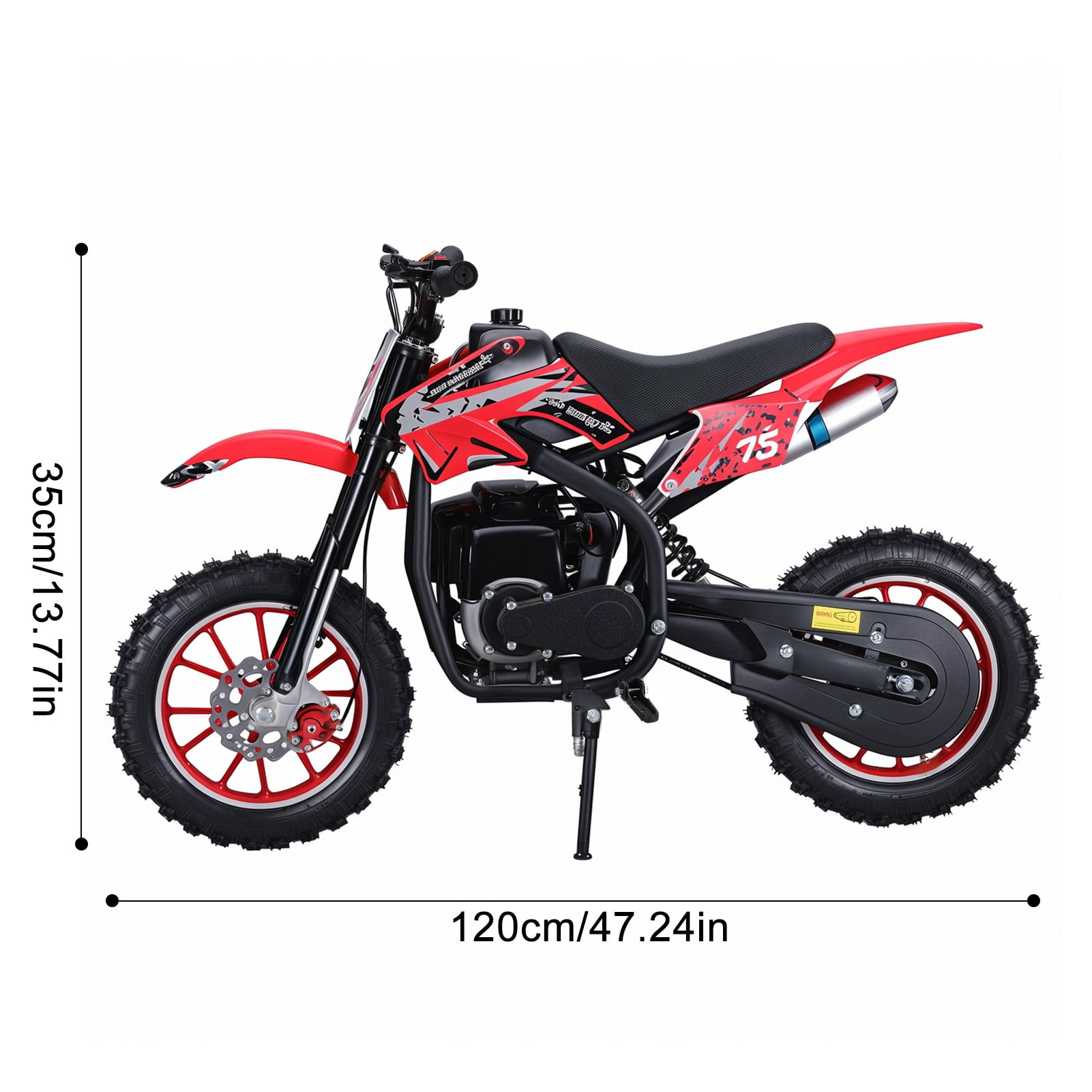 Aruwei 49cc 4-Stroke Kids Dirt Bike, Gas Power Motocross, Mountain Off Road Mini Motorcycle, Children Pocket Motorbike with Disc Brakes Clearance_Mini Motorcycle