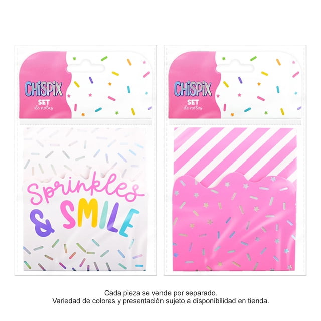 Juego de Notas Prichos Chispix de Papel Cartón y Adhesivo Varios Modelos 2 Piezas por Empaque