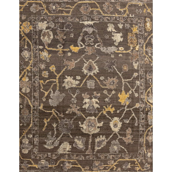 Ahgly Company Indoor Rectangle Abstract Dark Brown Abstract Area Rugs, 5' x 7'