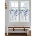 thumbnail image 6 of Blue Grey Eucalyptus Leaves Half Window Curtains 24 Inches Long, Spring Rustic Botanical Window Treatment Curtain Drapes, Short Curtains Tiers for Kitchen Over Sink, 27.5"x24", 2 Panels, 6 of 7