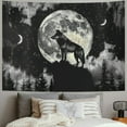 thumbnail image 2 of PRATYUS Abstract Wolf Tapestry Misty Forest Starry Sky Mountain Full Moon Tapestries Wall Hanging Blanket Wild Animal Wall Tapestry for Kids Bedroom Living Room Dorm Party Wall Decor Poster Painting, 2 of 6