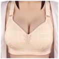 thumbnail image 1 of Eashery Women Bras Push Up Womens Bra Large Size Thin Underwear Comfortable Breathable No Steel Ring Bra Bras For Women Plus Size Beige 100C, 1 of 4