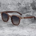 thumbnail image 5 of Retro Wood Grain Full Frame Sunglasses with UV400 Protection Fashionable Eye Protection for Everyday Wear Versatile, 5 of 5