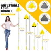 JEHONN Wall Mop with Upgraded 180° Foldable Panel, 80 inches Long Handle (Yellow)