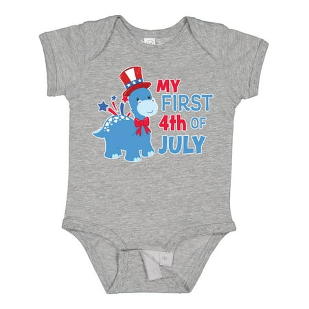 

Inktastic My First 4th of July with Dinosaur Gift Baby Boy or Baby Girl Bodysuit
