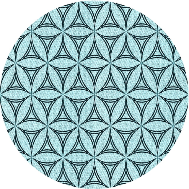 Ahgly Company Machine Washable Indoor Square Transitional Aquamarine Stone Green Area Rugs, 3' Square