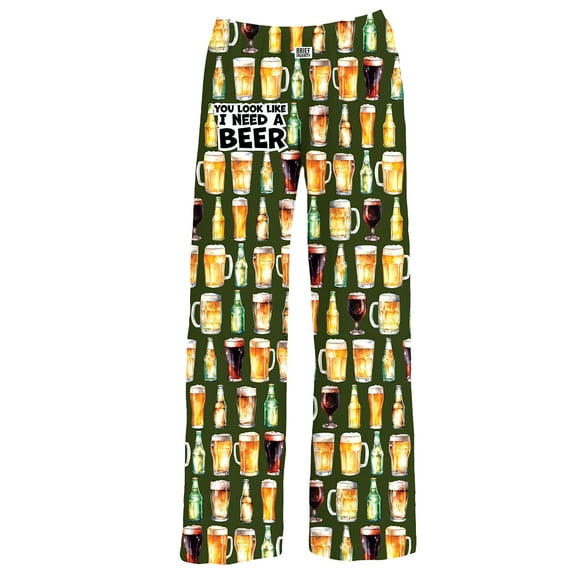 Collections Etc You Look Like I Need A Beer Elasticized Waist Drawstring Lounge Pants