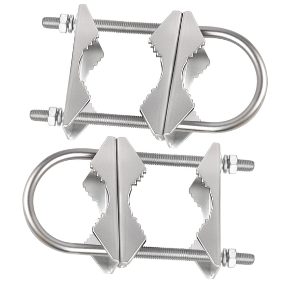 Double Antenna Mast Clamp - 2 PCS Antenna Pole Mount Bracket V Jaw Block with U Bolts,Heavy Duty Mast Mount Bracket Kit