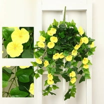COM1950s Flower Pots Outdoor,Simulated Artificial Flowers Multibunch Artificial Morning Glories Artificial Outdoor Flowers Suitable for Indoor/Outdoor Hanging Flower Pot