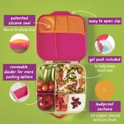 b.box Large Lunch Box for Kids, Bento Box with Ice Pack, Leakproof - Strawberry Shake
