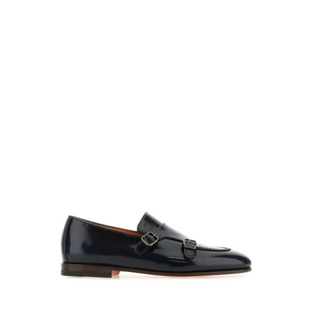 

Midnight blue leather monk strap shoes