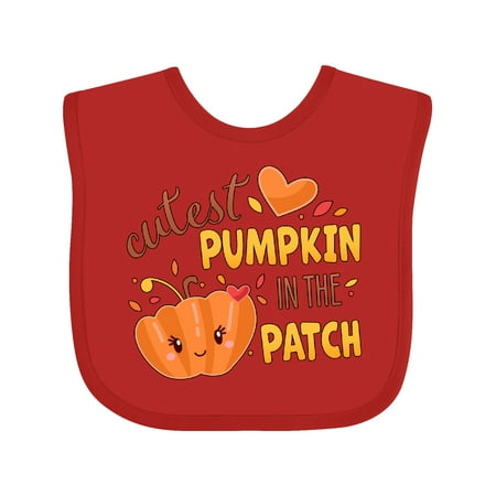 

Inktastic Cutest Pumpkin in the Patch with Orange Heart Gift Baby Boy or Baby Girl Bib