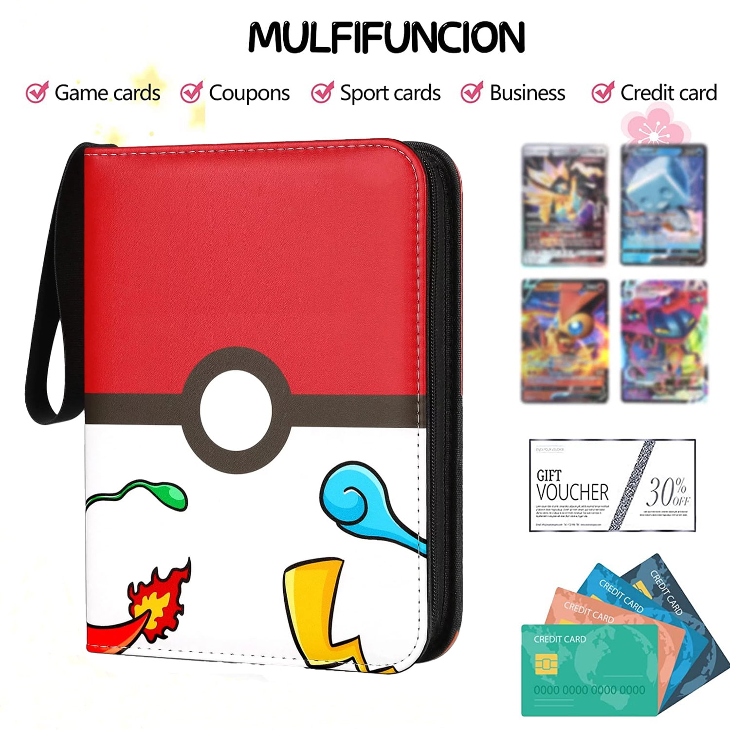 4Pocket 400 Card Holder Binders, Baseball Collector Album Binders,Game Cards Holder,Gift for