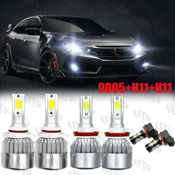 For Honda Accord 2006-2012 LED Headlight High/Low Beam Fog Light Bulbs Combo Kit