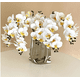 thumbnail image 4 of Xiao Hua 3 flores artificiales de orquídea polilla, flores falsas, flores artificiales para decoración de bodas, 4 of 5