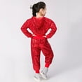 thumbnail image 3 of Kids Sweatsuit Set for Girls 2 Piece Girls Sequin Outfit Long Sleeve Red Cropped Sequin Jacket Pants Set Size 18-24 Months Boys Clothes, 3 of 8