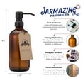 thumbnail image 2 of Jarmazing Products Amber Glass Jar Soap and Lotion Dispenser - 2 Pack - with Matte Black Pump - 16 oz, 2 of 5